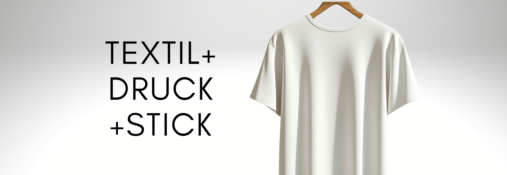 Textil, Druck und Stick, weißes T-Shirt